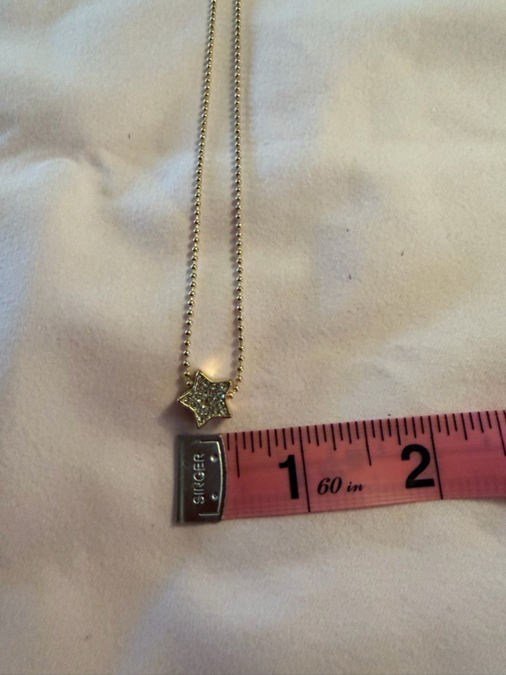 Gold Crystal Star Gold Chain Necklace NWOT 18” - Picture 4 of 4